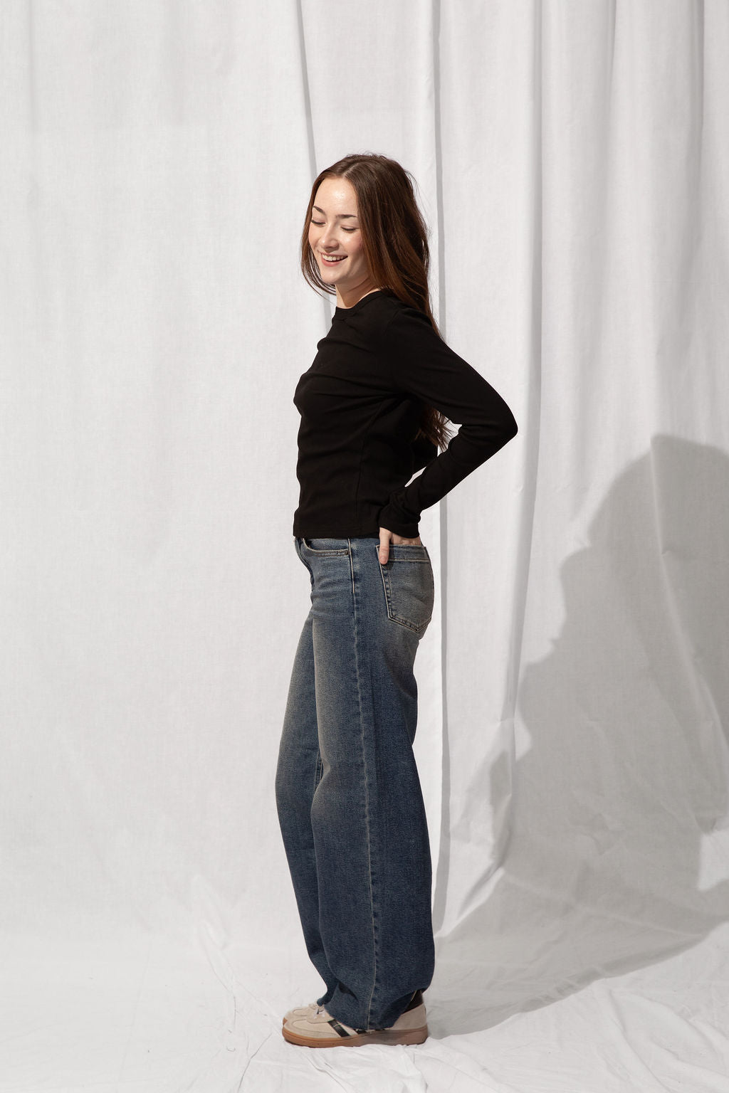 High Rise Scissor Cut Wide Leg