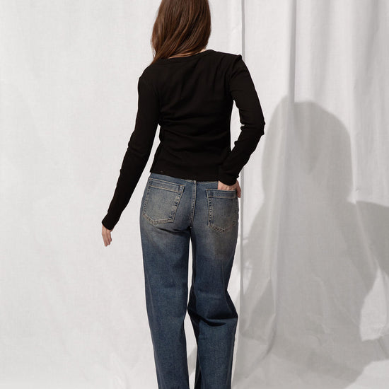 High Rise Scissor Cut Wide Leg