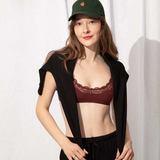 Butter Me Up Lace Bralette Bordeaux