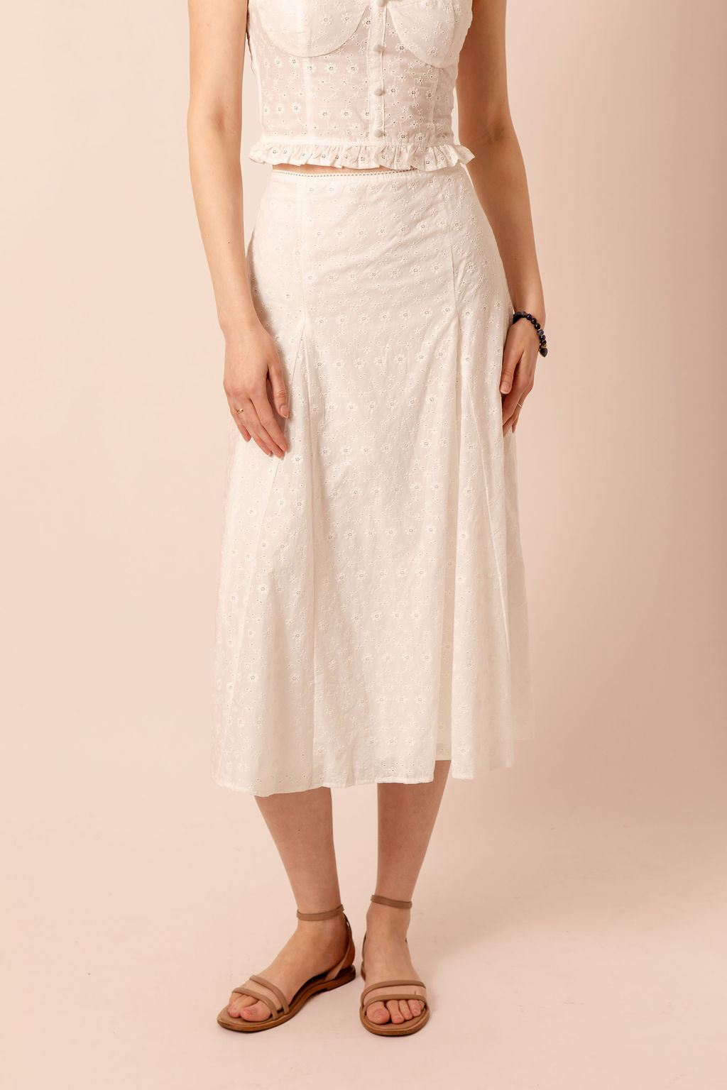 Isla Eyelet Midi Skirt