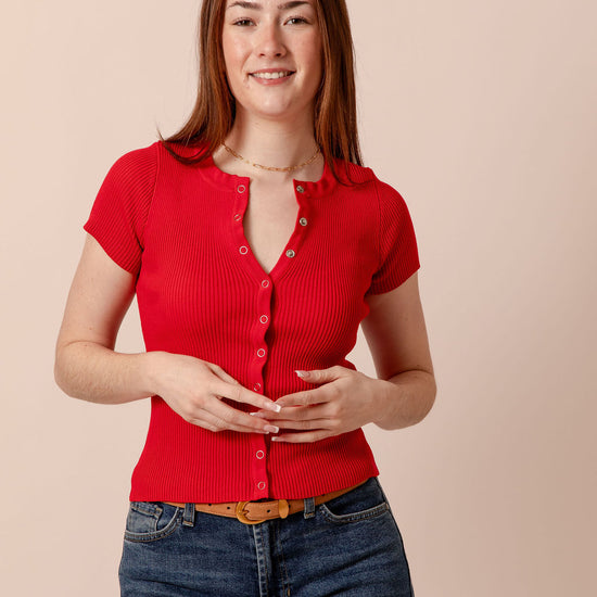 Carly Cardigan Red