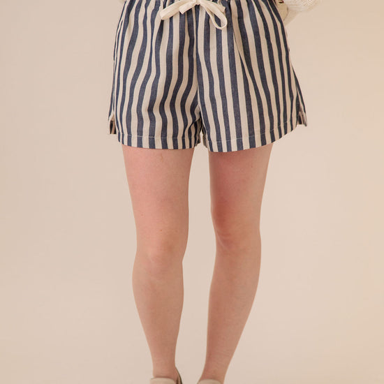 Ciara Striped Shorts Navy