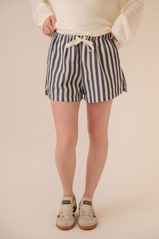 Ciara Striped Shorts Navy