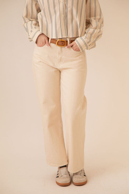 Slim Barrel Jean Cream