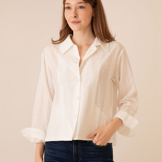 Cleo Lace Button Down
