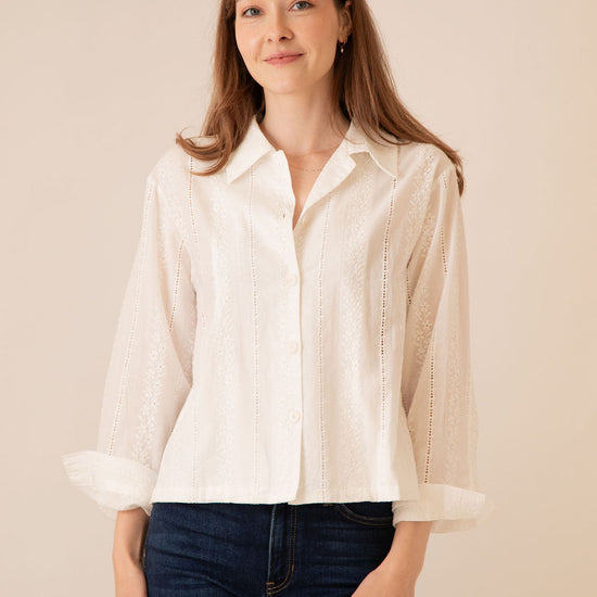 Cleo Lace Button Down