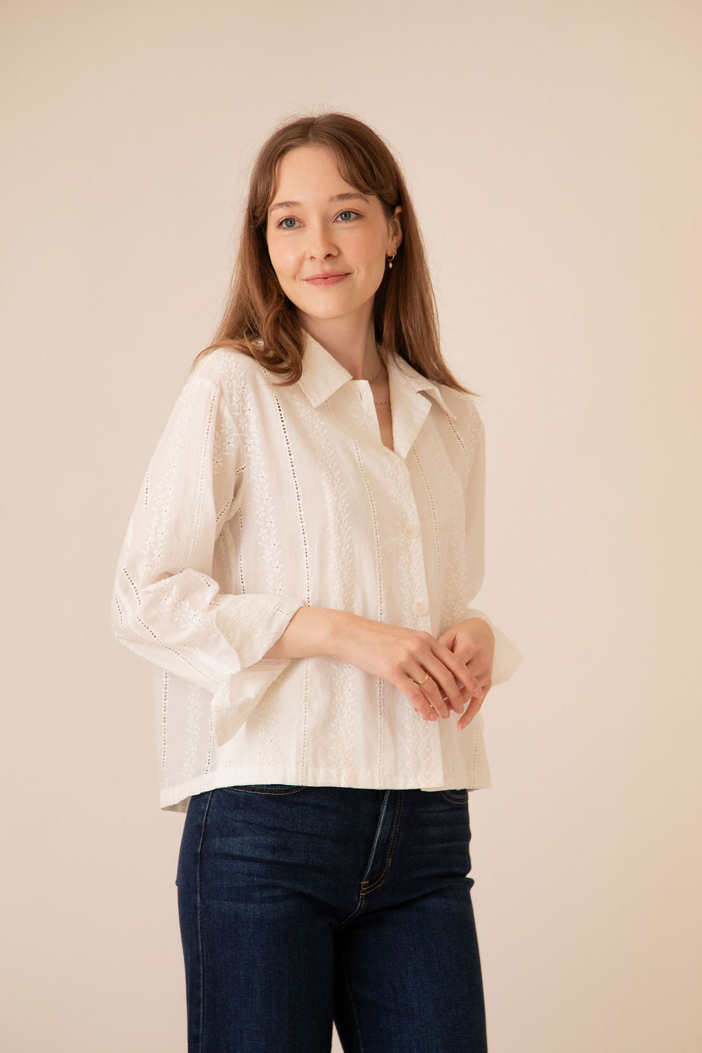 Cleo Lace Button Down