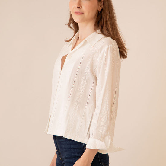 Cleo Lace Button Down