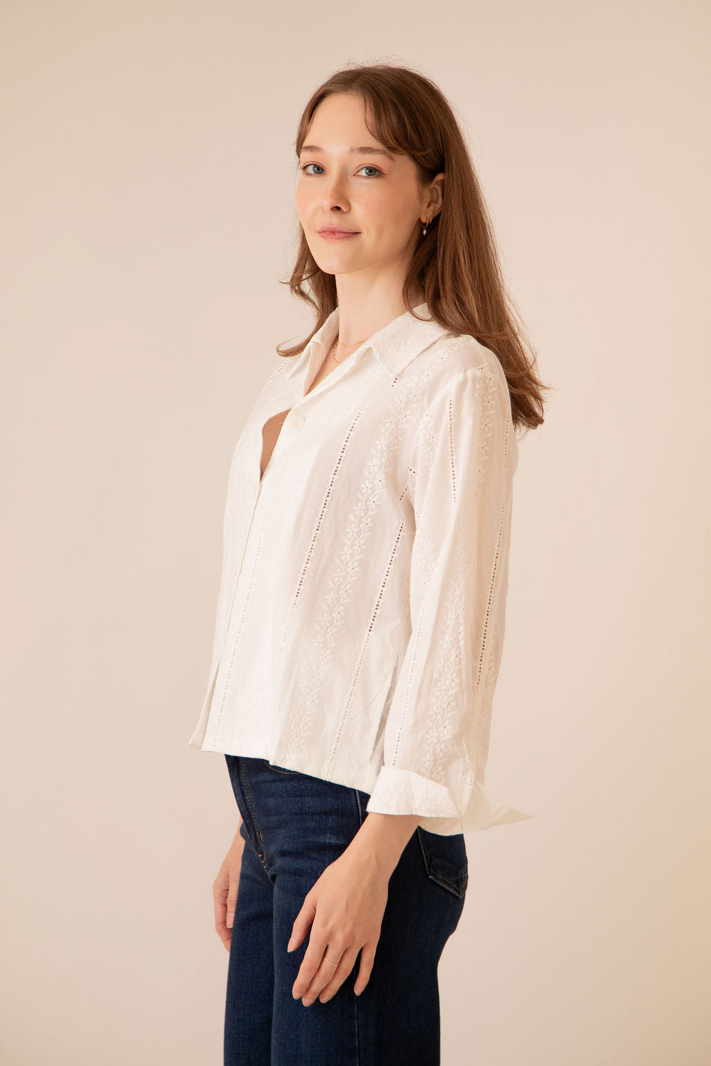 Cleo Lace Button Down