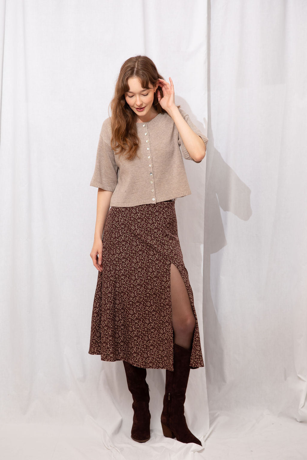 Junie Floral Midi Skirt