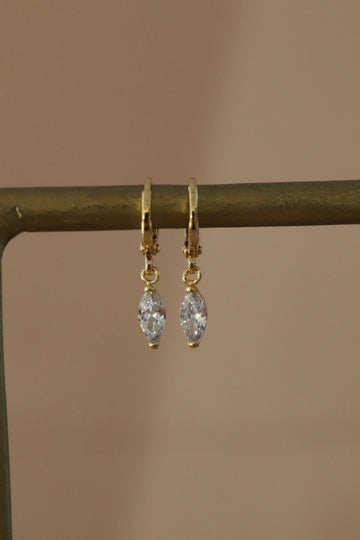 Marquise Huggie Earrings