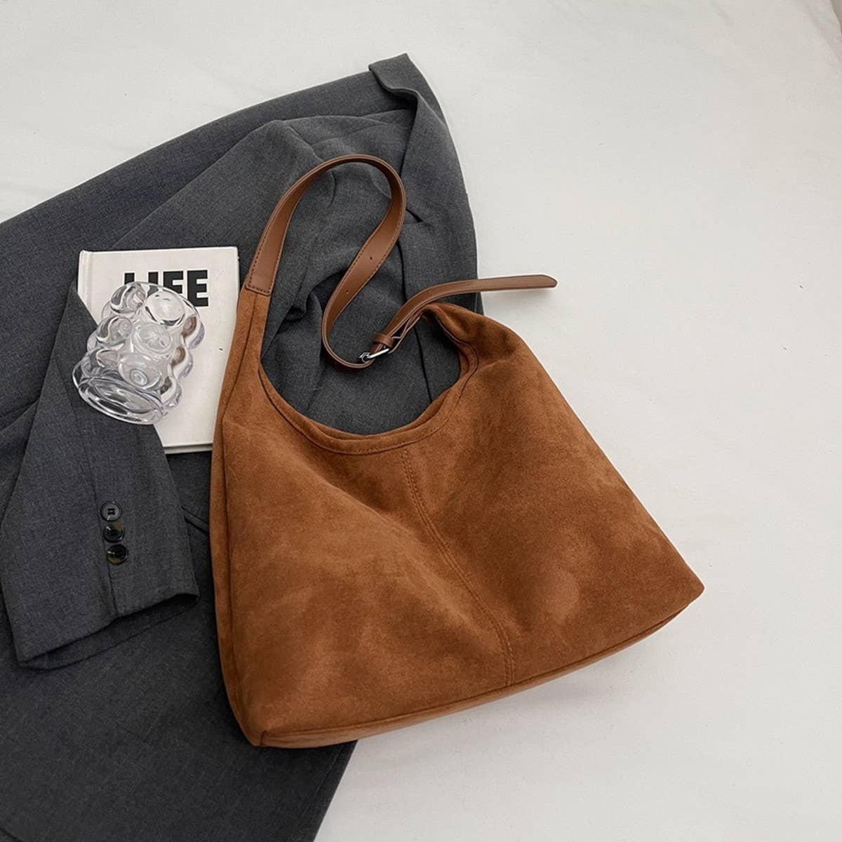 Juniper Suede Bag Tan