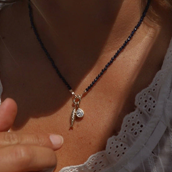 Sapphire Beaded Necklace