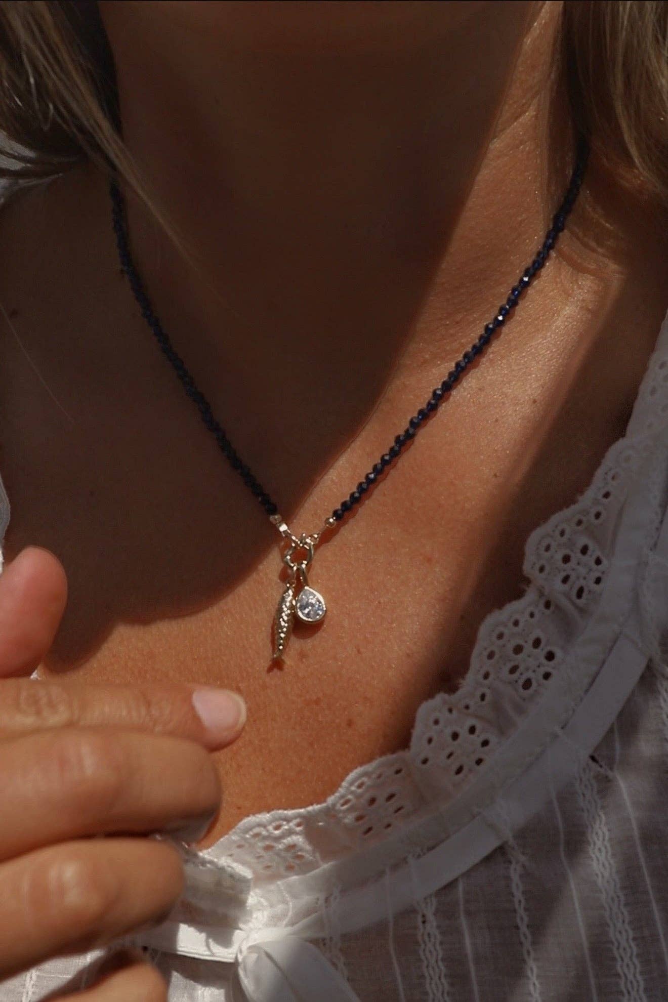 Sapphire Beaded Necklace