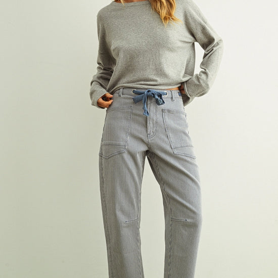 Faye Striped Barrel Pants
