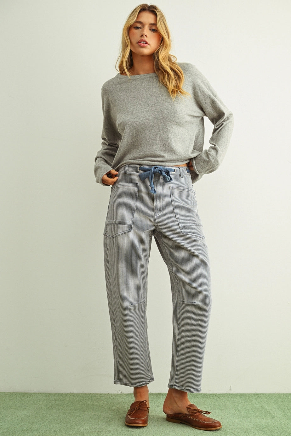 Faye Striped Barrel Pants