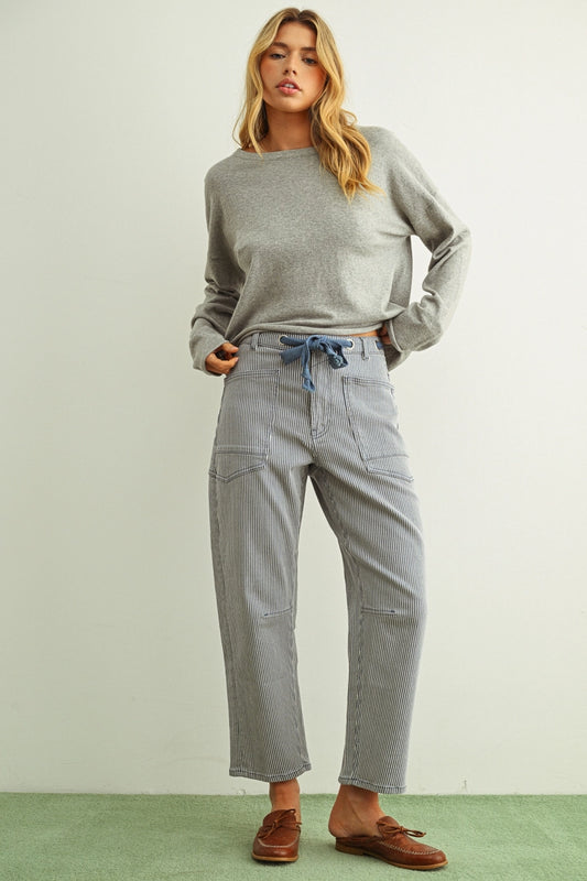 Faye Striped Barrel Pants