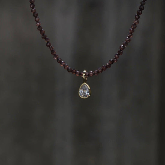 Smoky Burgundy Bezel Necklace