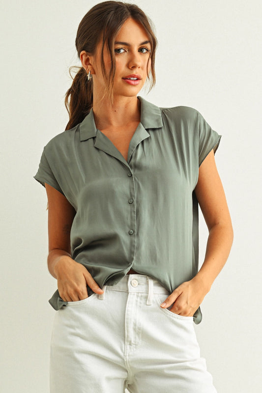 Julie Cap Sleeve Shirt Jade