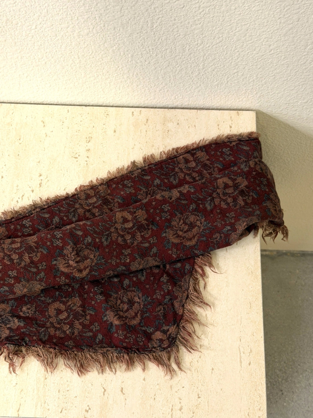 Floral Triangle Fringe Scarf