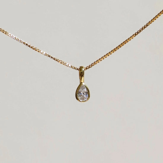 Teardrop Bezel Birthstone Charm April