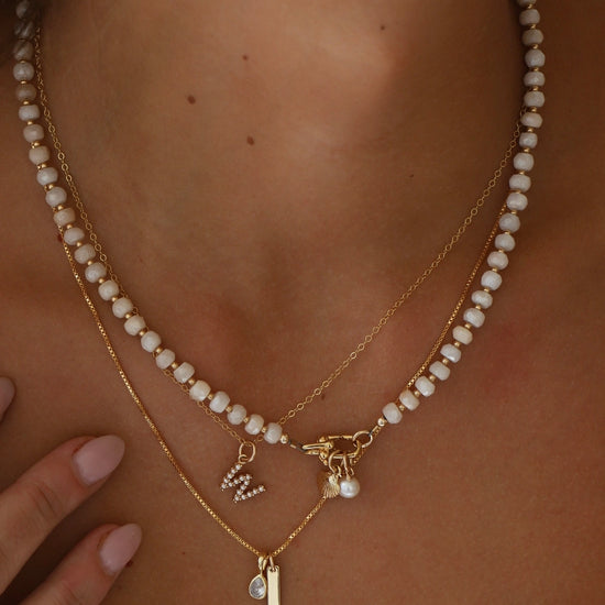 Pearl Initial Charm