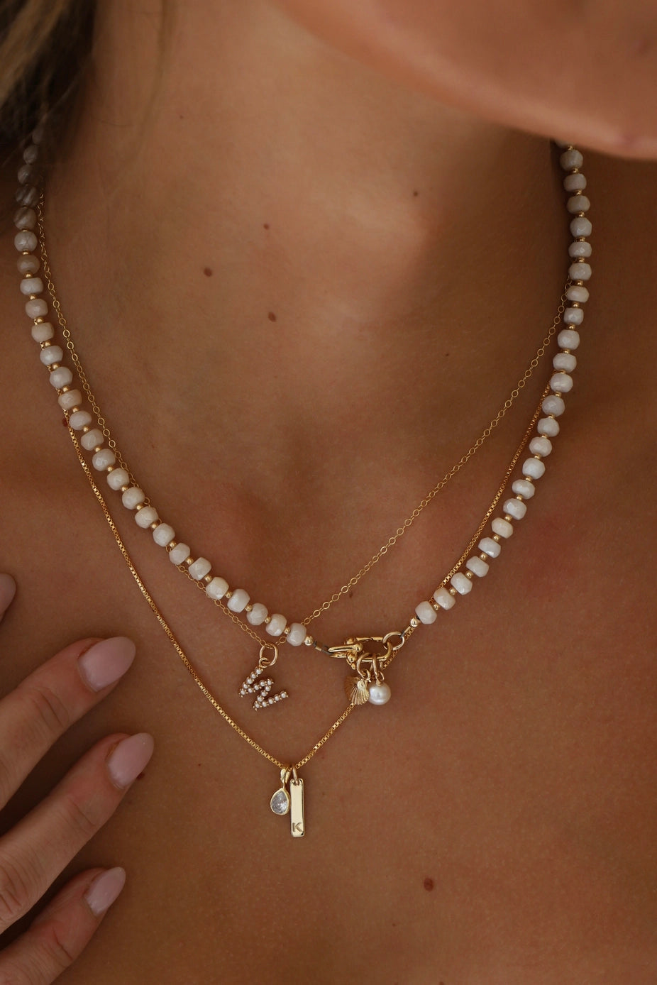 Pearl Initial Charm