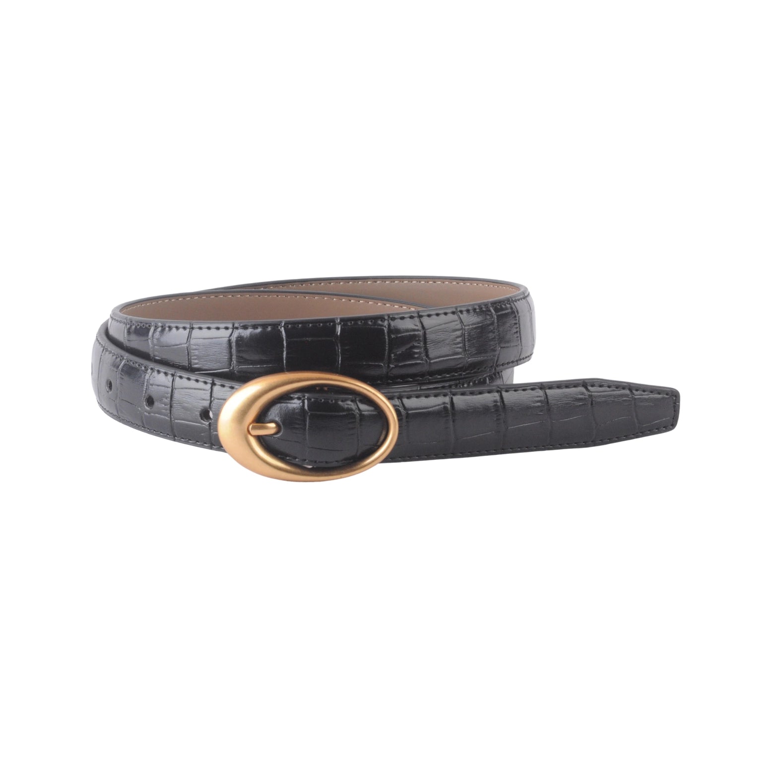 Oval Croco Belt Black