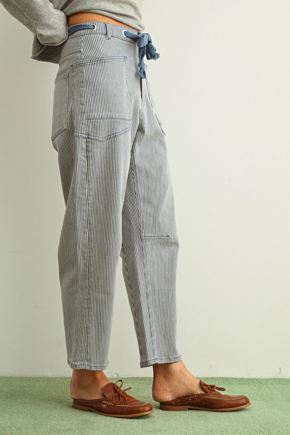 Faye Striped Barrel Pants