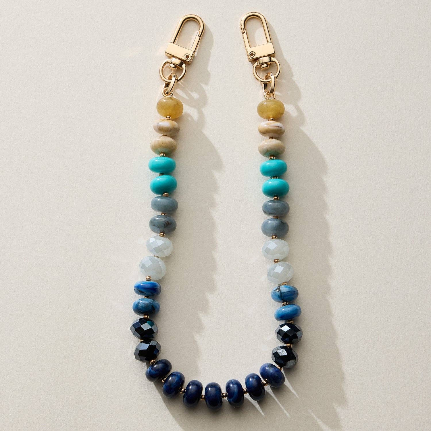 Beaded Bag Charm Blue Mix
