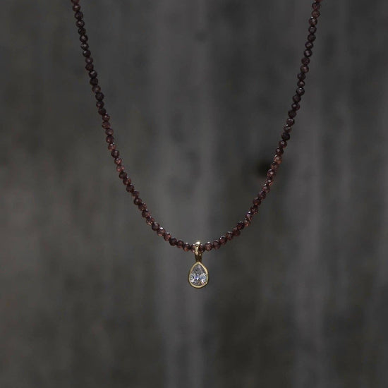 Smoky Burgundy Bezel Necklace