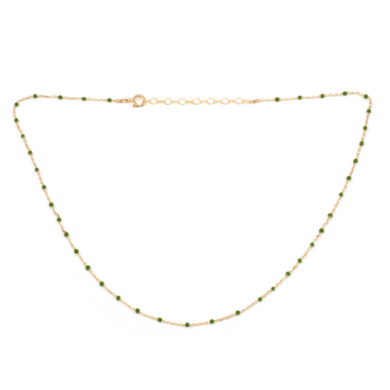 Libby Beaded Necklace Green 18"