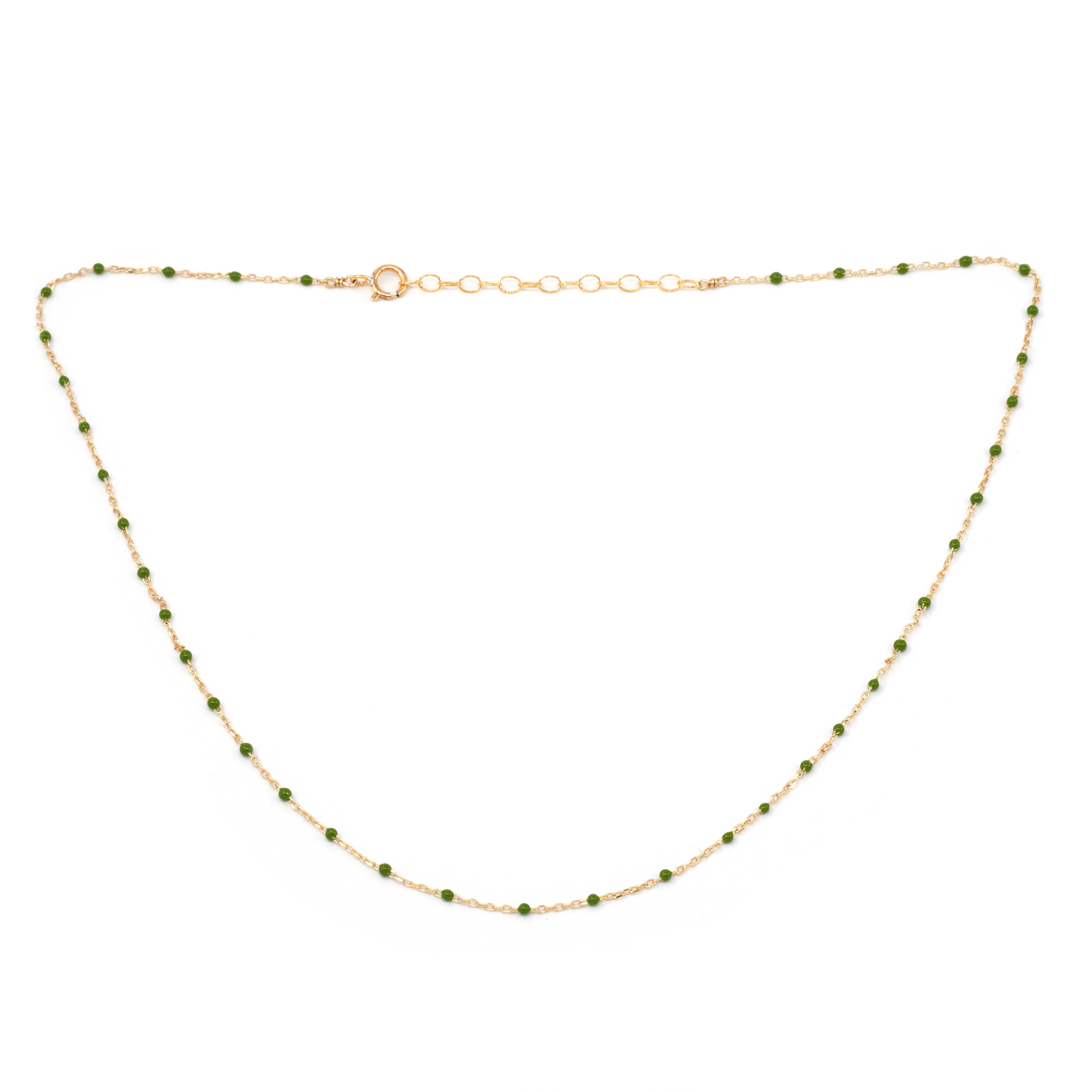 Libby Beaded Necklace Green 18"