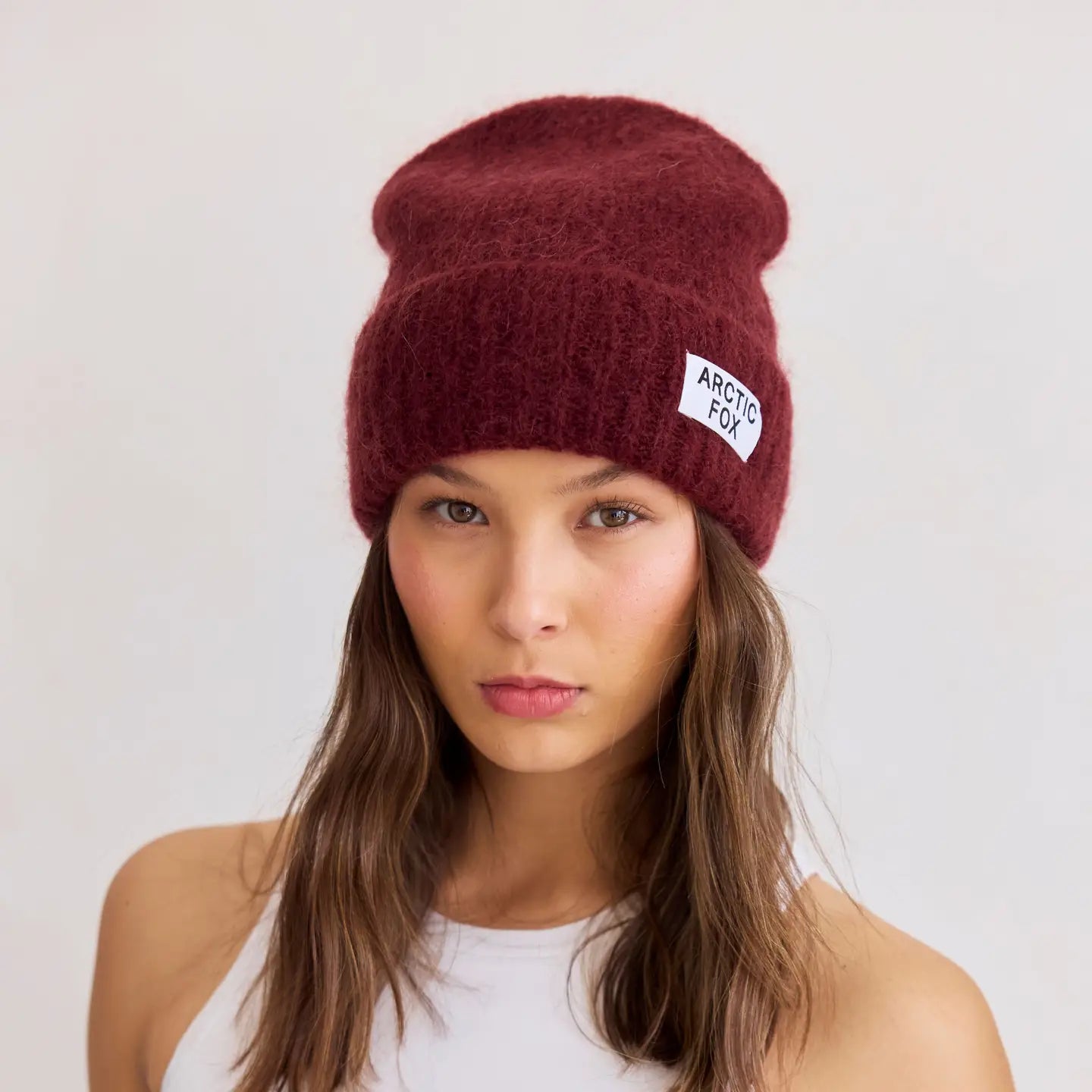 Mohair Beanie Cherry Plum