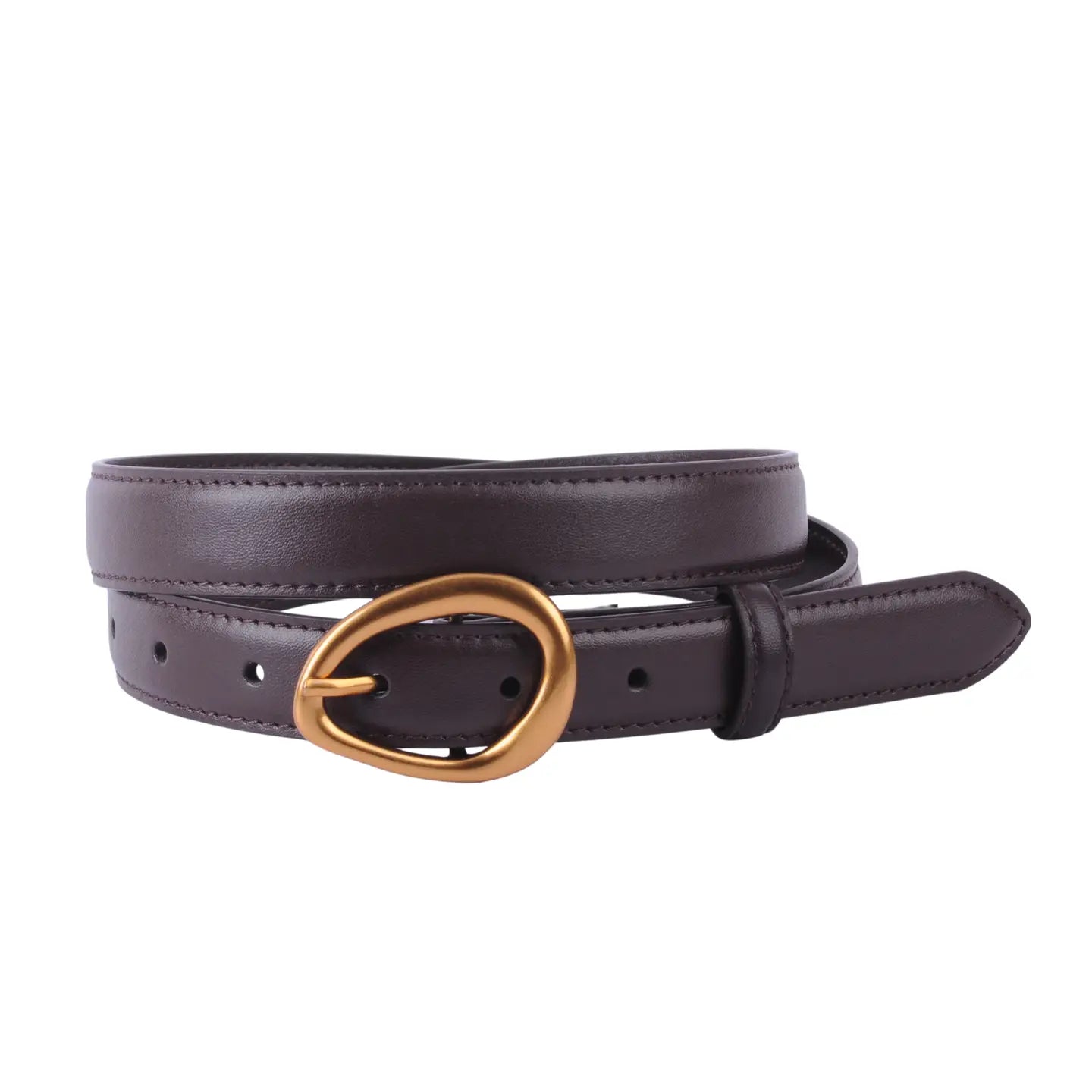 Organic Asymmetrical Belt Brown
