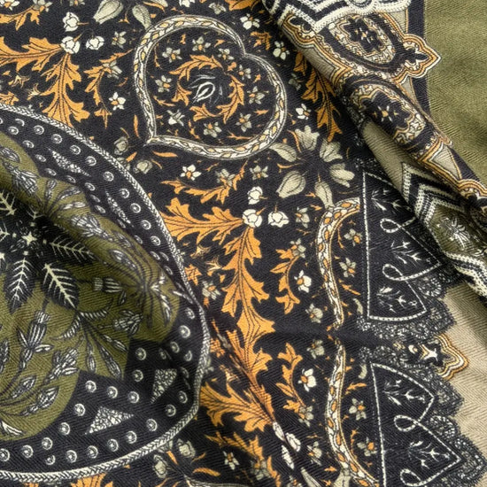 Olive Paisley Scarf
