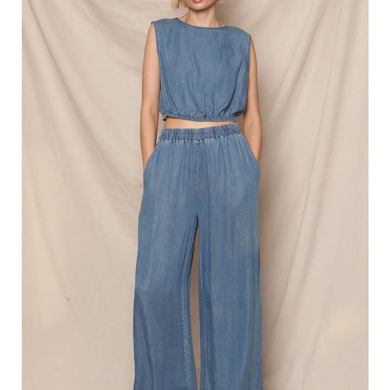 Caroline Cropped Denim Top