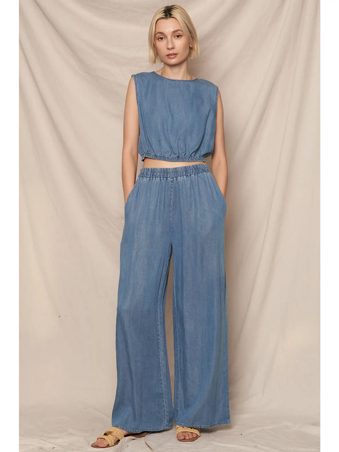 Caroline Cropped Denim Top