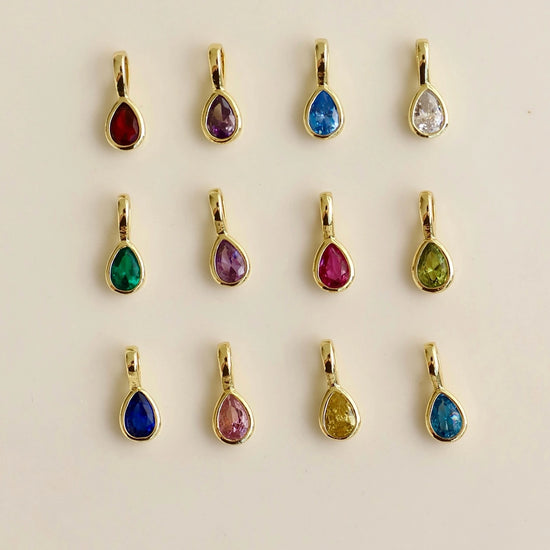 Teardrop Bezel Birthstone Charm