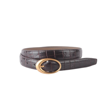Oval Croco Belt Brown