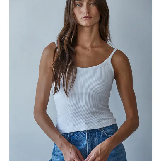 Sol Ribbed Tank White