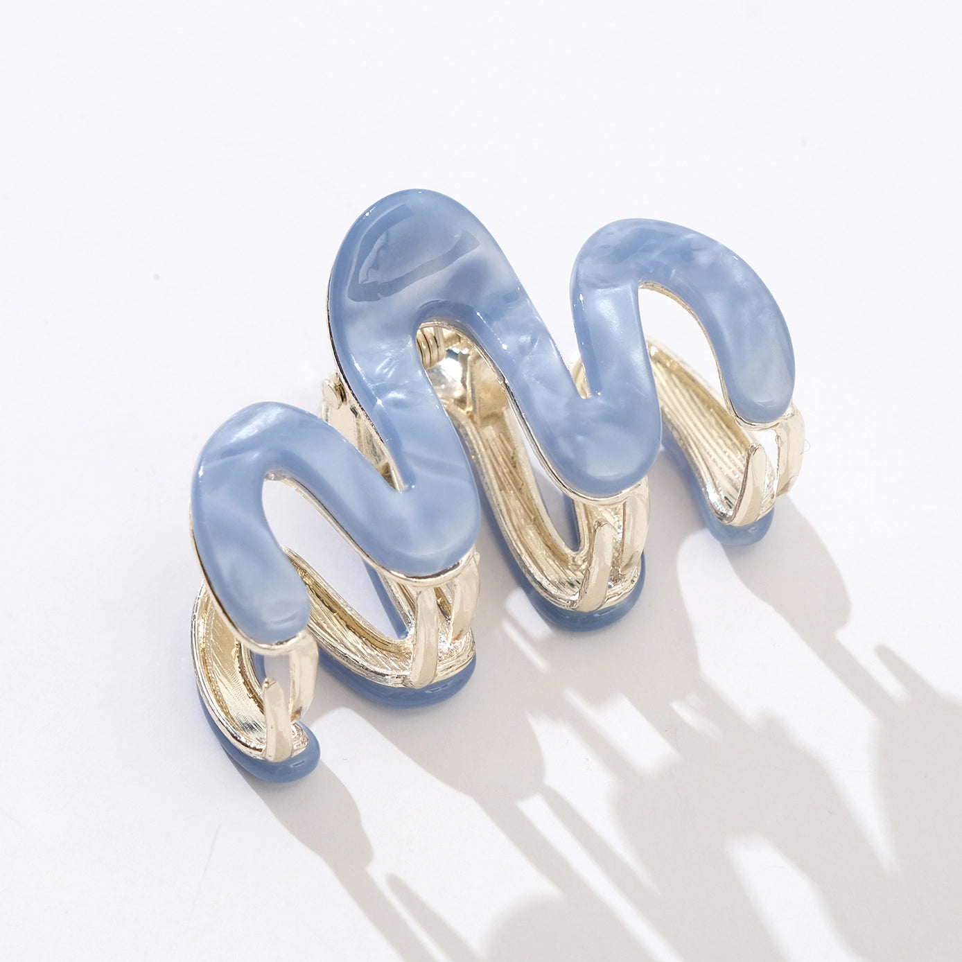Willow Squiggle Mini Metal Claw Clip Saltwater Blue