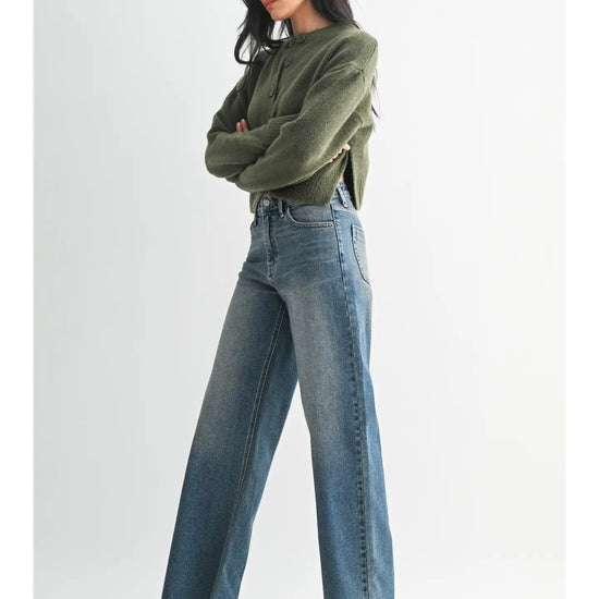 High Rise Scissor Cut Wide Leg