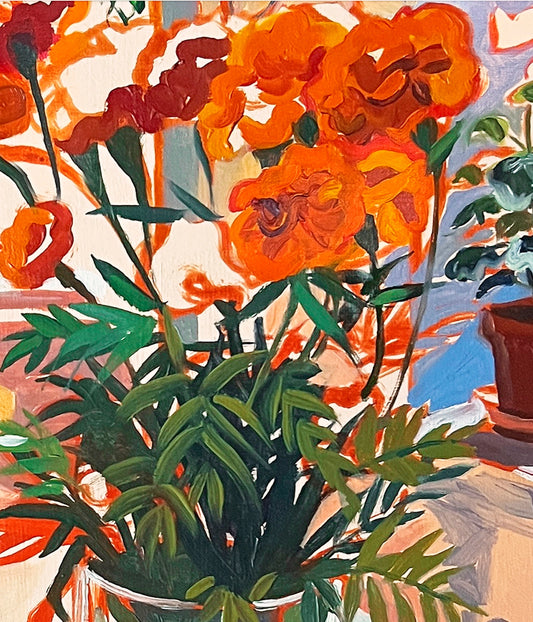 "Olivia's House" Wine and Flowers in Nyc Signed Giclee Print