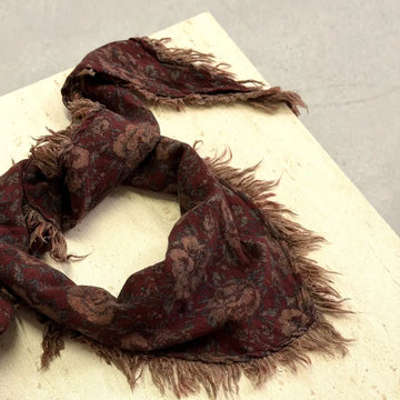Floral Triangle Fringe Scarf