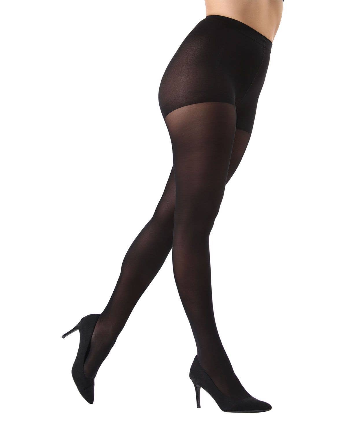 Velveteen Semi-Opaque 30 Denier Control Top Tights Black