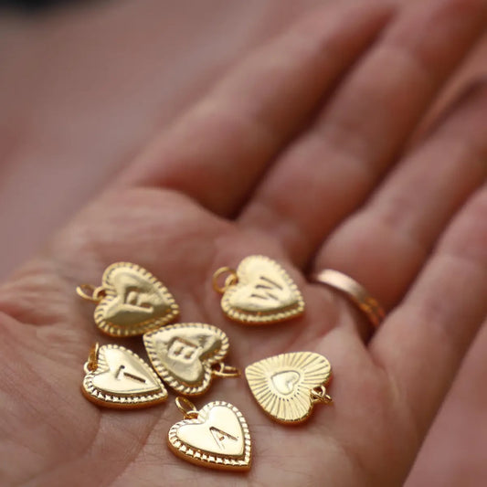 Heart Initial Charm