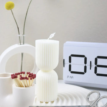 Ribbed Hourglass Candle - Small | Aesthetic
