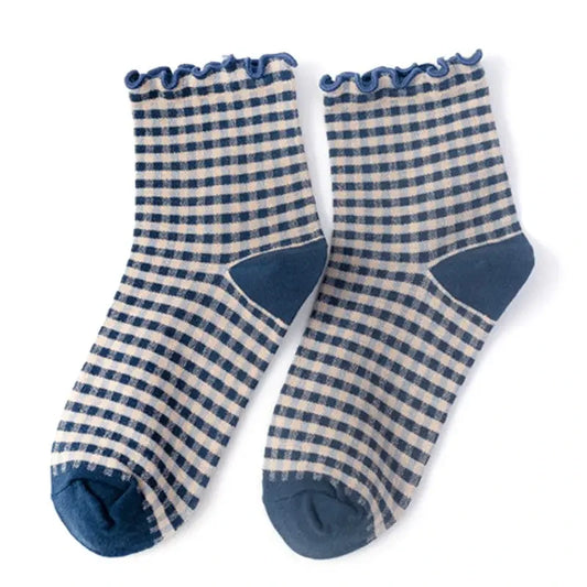 Plaid Ruffle Socks