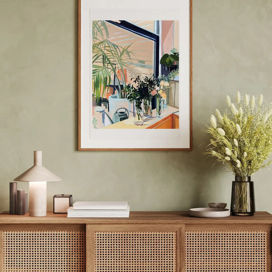 "Brooklyn Plant Shop" Flowers and Palms Signed Giclee Print